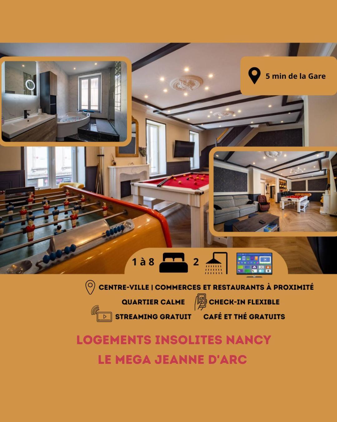 Mega Jeanne D'Arc Billard Baby Foot Logements Insolites Nancy Extérieur photo